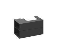 Ravak Lite - Mueble de lavabo 80x45x43 cm, 2 cajones, negro mate X000001874