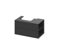 Ravak Lite - Mueble de lavabo 80x45x43 cm, 2 cajones, negro mate X000001886