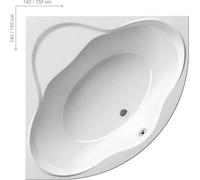 Ravak NewDay - Bañera de esquina, 140x140 cm, blanco C651000000