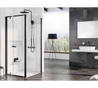 Ravak Pivot mampara de ducha 90 cm negro mate/vidrio transparente 90G70300Z1