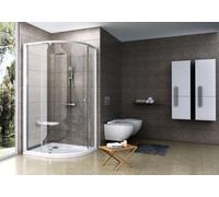 Ravak Pivot - Mampara de ducha redonda PSKK3-80, 77-80 cm, blanco/cromo/vidrio incoloro 37644100Z1