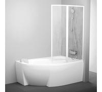 Ravak Rosa mampara de bañera 109 cm dos piezas blanco brillo/plástico 76PB010041