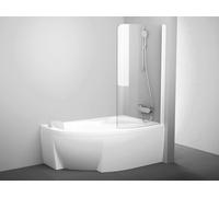 Ravak Rosa - Mampara para bañera CVSK1-140/150 P, 85x150 cm, cristal blanco mate/transparente 7QRM0E00Y1