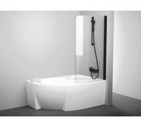 Ravak Rosa - Mampara para bañera CVSK1-160/170 P, 100x150 cm, cristal negro/transparente 7QRS0300Y1