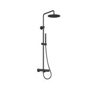 Ravak Spring - Conjunto de ducha con termostato, diámetro 25 cm, negro mate X070558