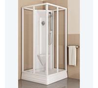 Ravak Supernova - Cabina de ducha 80x80 cm, con bañera y accesorios, blanco/Perla 8264411211