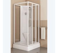 Ravak Supernova - Cabina de ducha 80x80 cm, con plato y accesorios, blanco/Grape 83644112ZG