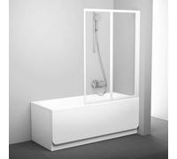 Ravak Supernova - Mampara de baño abatible en dos partes VS2 105, 105x140 cm, cristal blanco/transparente 796M0100Z1