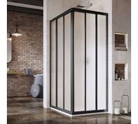 Ravak Supernova - Puerta de ducha ASRV3-80, 77-79 cm, negra/vidrio Uva 15V403R2ZG