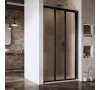 Ravak Supernova - Puerta de ducha en tres partes ASDP3-110, 107-111 cm, negro/vidrio Grape 00VD03R2ZG