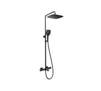 Ravak Termo - Set de ducha con termostato de baño, 25x25 cm, 3 chorros, negro X070444