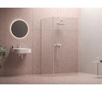 Ravak Walk-In Corner conjunto de paredes 110 cm blanco mate/vidrio transparente GW1CD4E0SZ1