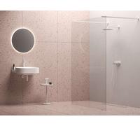 Ravak Walk-In - Mampara de ducha a ras de suelo, juego libre de 120 cm, 120 x 200 cm, cristal blanco mate/transparente GW9FG0E0SZ1