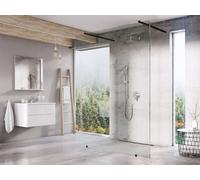 Ravak Walk-In - Mampara de ducha a ras de suelo, juego libre de 130 cm, 130 x 200 cm, cristal negro/transparente. GW9FJ030SZ1