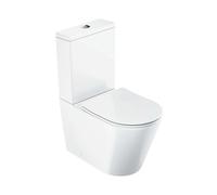 Conjunto de inodoro y bidé RAVAK Elegant, color blanco, sin aro de descarga, incluye tapa de inodoro X01872