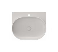 Ravak Yard - Lavabo 61x50 cm, sin rebosadero, orificio para grifería, Smoke Grey XJX0O260000
