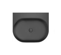 Ravak Yard - Lavabo 61x50 cm, sin rebosadero, sin agujero para grifo, negro mate XJX0D060000