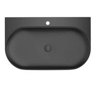 Ravak Yard - Lavabo 81x50 cm, sin rebosadero, agujero para grifo, negro mate XJX0D280002