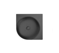 Ravak Yard - Lavabo de esquina 45x45 cm, sin rebosadero, sin agujero para grifo, negro mate XJX0D045000