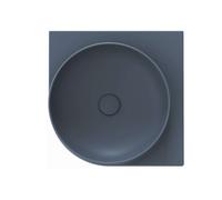 Ravak Yard - Lavabo de esquina de 45x45 cm, sin rebosadero, sin orificio para grifo, Deepsea Blue XJX07045000