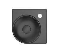 Ravak Yard lavabo 28x28 cm esquina clásico-para mueble negro mate XJX0D228000