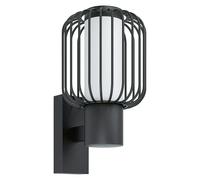 Eglo Ravello, Lámpara de pared para exteriores, 1 foco, moderna lámpara de pared de acero galvanizado en negro y plástico en blanco, lámpara exterior con casquillo E27, IP44