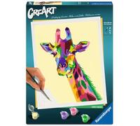 Ravensburger, CreArt, Jirafa, Pintar por Numeros Adultos, Animales, 1 Pincel con 2 Puntas, Kit de Pintura, Painting by Numbers