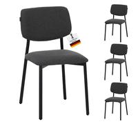 Ravino Silla de diseño A21 - Juego de 4 sillas de comedor tapizadas con tapizado en tela, silla moderna con respaldo, silla de comedor y mesa de comedor, color gris