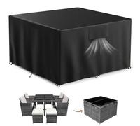 Raweao Funda de Muebles de Jardín Impermeable para Conjunto de Cubo de Ratán, 125x125x74cm, Cubierta de Mesa Exterior Anti Viento Anti-UV 500D Oxford para 4 Plazas
