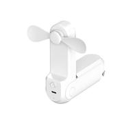 Rawrr Mini ventiladores USB, ventilador de mano, funciona con pilas, recargable, plegable, con función de soporte (blanco)