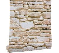 Ray-Velocity Papel Pintado Autoadhesivo, 3D Piedra Impermeable Vinilo Adhesivo Pared, Adhesivo Contacto Papel Decorativo para Encimeras, Revestimiento de Paredes (200cm, A6)