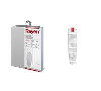 Rayen 6143.01 Funda para Tabla De Planchar, Muletón, Gris Claro, 130 X 47 Cm + Plancha-Mangas | Elástico | Funda con Capas De Espuma, 100% Algodón Y Recubrimiento De Titanio