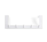 Rayen | Colgador 5 Ganchos | Perchero para Puerta | Barra de Gancho | Colgador Puerta | Multifuncional | Ahorro espacio | Blanco | 36 cm x 12,5 cm x 4 cm