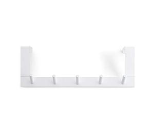 Rayen | Colgador 5 Ganchos | Perchero para Puerta | Barra de Gancho | Colgador Puerta | Multifuncional | Ahorro espacio | Blanco | 36 cm x 12,5 cm x 4 cm