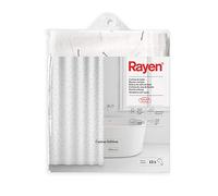 Rayen | Cortinas de Baño | Cortina para Ducha o Bañera | Impermeable | Canvas algodón 100% | Secado Rápido | Opaco | Argollas Metálicas | Incluye 12 Ganchos de Metal | 180 x 200 cm | Blanco