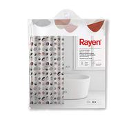 Rayen | Cortinas de baño | Cortina para Ducha o Bañera | Impermeable | PVA | Translúcido | Argollas PVC | Incluye 12 Ganchos | 180 x 200 cm | Blanco con Cículos de Colores