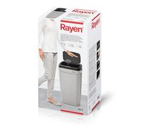 Rayen | Cubo de Basura Automático y Sensor 30 litros, Cocina, Gris y Negro | Papelera sin contacto, apertura por infrarrojos, tapa desmontable, polipropileno y ABS, pilas no incluidas, oficina o baño