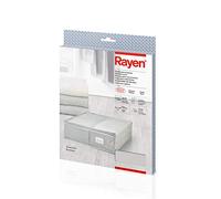 Rayen - Funda de tela para ropa con cremallera, rejilla transpirable, plegable y resistente, 55 x 65 x 20 cm, Gris Claro/Translúcido