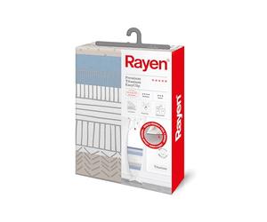 Rayen | Funda Tabla de Planchar Universal | Funda de Planchar Ajuste EasyClip | 4 Capas: Espuma, Muletón, Tejido 100% Algodón, Calidad Titanium | Gama Premium | Medida: 126x40 cm | Estampado