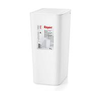 Rayen Papelera para Baño con Tapa | Capacidad de 9 litros | Blanco, PP, Medida: 22 x 16 x 33 cm