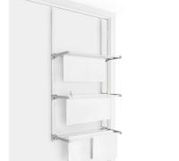 Rayen Tendedero Plegable para Puertas y Pared Varillas XXL 6,5 m de Superficie de Tendido Multifuncional Blanco y Gris 124 x 62,5 x 5,5 cm