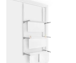 Rayen Tendedero Plegable para Puertas y Pared Varillas XXL 6,5 m de Superficie de Tendido Multifuncional Blanco y Gris 124 x 62,5 x 5,5 cm