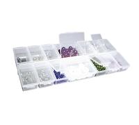 Rayher 3902300 Caja clasificadora Transparente, 14 Compartimentos con Tapa, 24x11x2.8 cm, para Guardar y almacenar