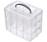Rayher Caja clasificadora con asa, Surtido, 3 compartimentos, 23,1x15,6x18,5cm