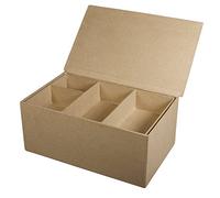 Rayher Caja clasificadora de papel maché, FSC reciclado, 22,5 x 14 x 10 cm, compartimento interior, 71947000