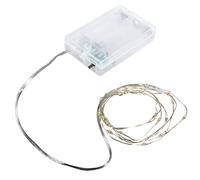 Rayher Mini cadena luces LED a pilas, con temporizador, 130 cm, 20 LED blanco cálido, 69228159