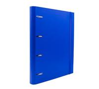 Raylu Paper® - Archivador 4 anillas con 6 separadores de colores y recambios de 100 hojas A4 de 90 gr con cuadrículas 5x5mm, carpeta con 4 anillas de 30 mm. sistema rado, lomo de 60mm. (Azul)