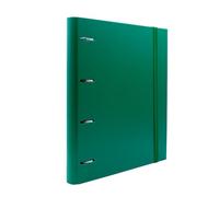 Raylu Paper® - Archivador 4 anillas con 6 separadores de colores y recambios de 100 hojas A4 de 90 gr con cuadrículas 5x5mm, carpeta con 4 anillas de 30 mm. sistema rado, lomo de 60mm. (Verde)