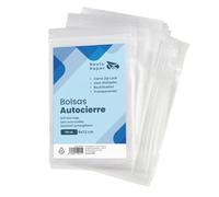 RAYLU PAPER - Bolsas Auto Cierre Zip, Pack de 100 Bolsas de Plástico Transparente Reutilizables, usos Múltiples, Hecho en Europa (8 x 12)