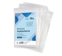 RAYLU PAPER - Bolsas Auto Cierre Zip, Pack de 100 Bolsas de Plástico Transparente Reutilizables, usos Múltiples, Hecho en Europa (6 x 15)